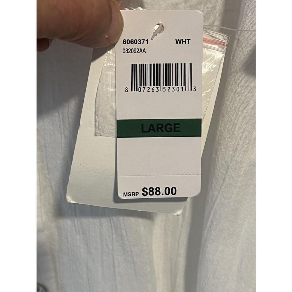 Becca White Maxi Button Up Waist Tie Cover Up Large - Picture 11 of 15